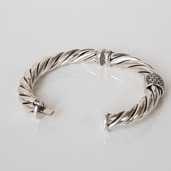 David Yurman 10mm Metro Diamond Station Bracelet - Picture 7 of 14